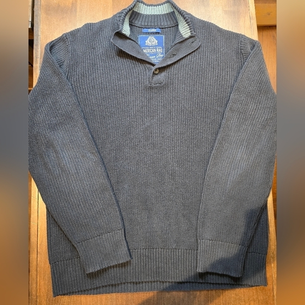 American Rag Gray Henley Sweater XL